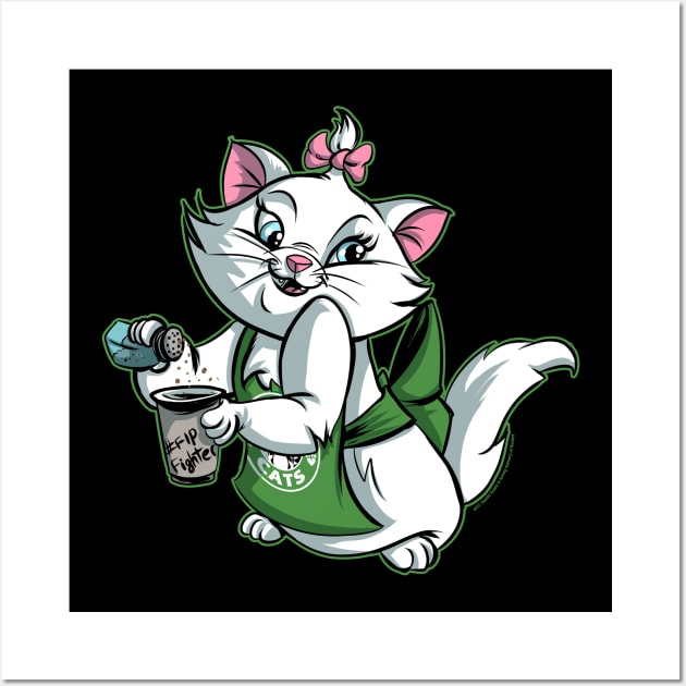 Barista Kitten Cute Wall Art by Dustinart